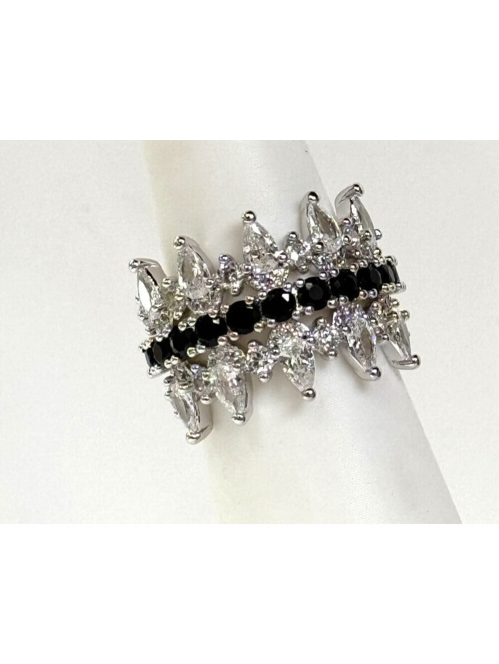 Bomb Party UNTAMED Ring Sz 9 "Built To Disobey" Black Onyx on Rhodium